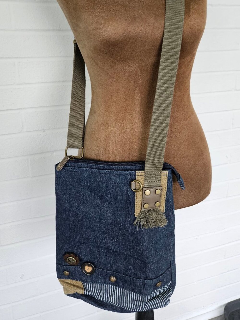 Chala Denim shoulder to cross body bag